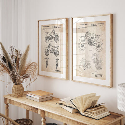 Dirt Bike Set Of 2 Patent Prints - Magic Posters