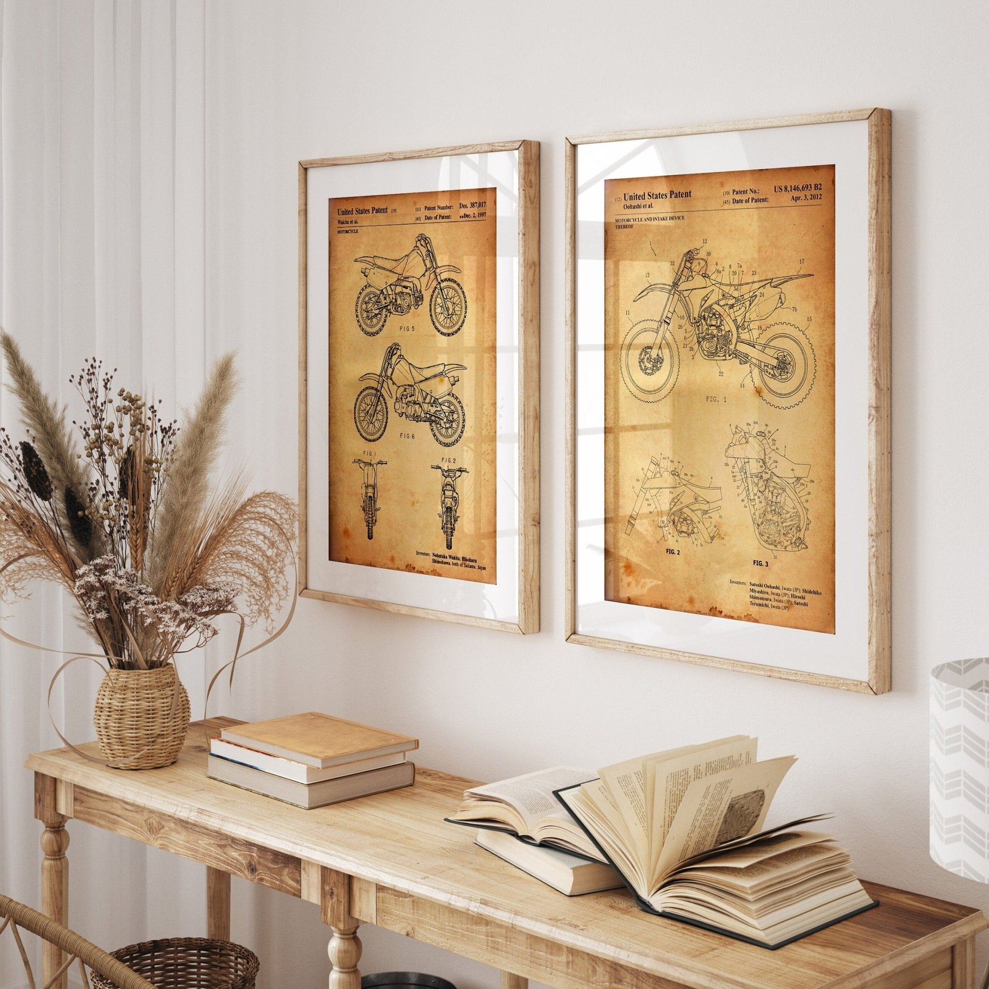 Dirt Bike Set Of 2 Patent Prints - Magic Posters