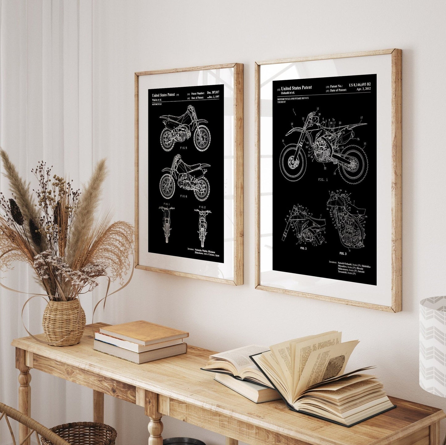 Dirt Bike Set Of 2 Patent Prints - Magic Posters