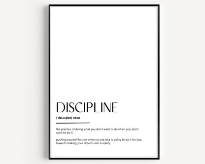 Discipline Definition Print - Magic Posters