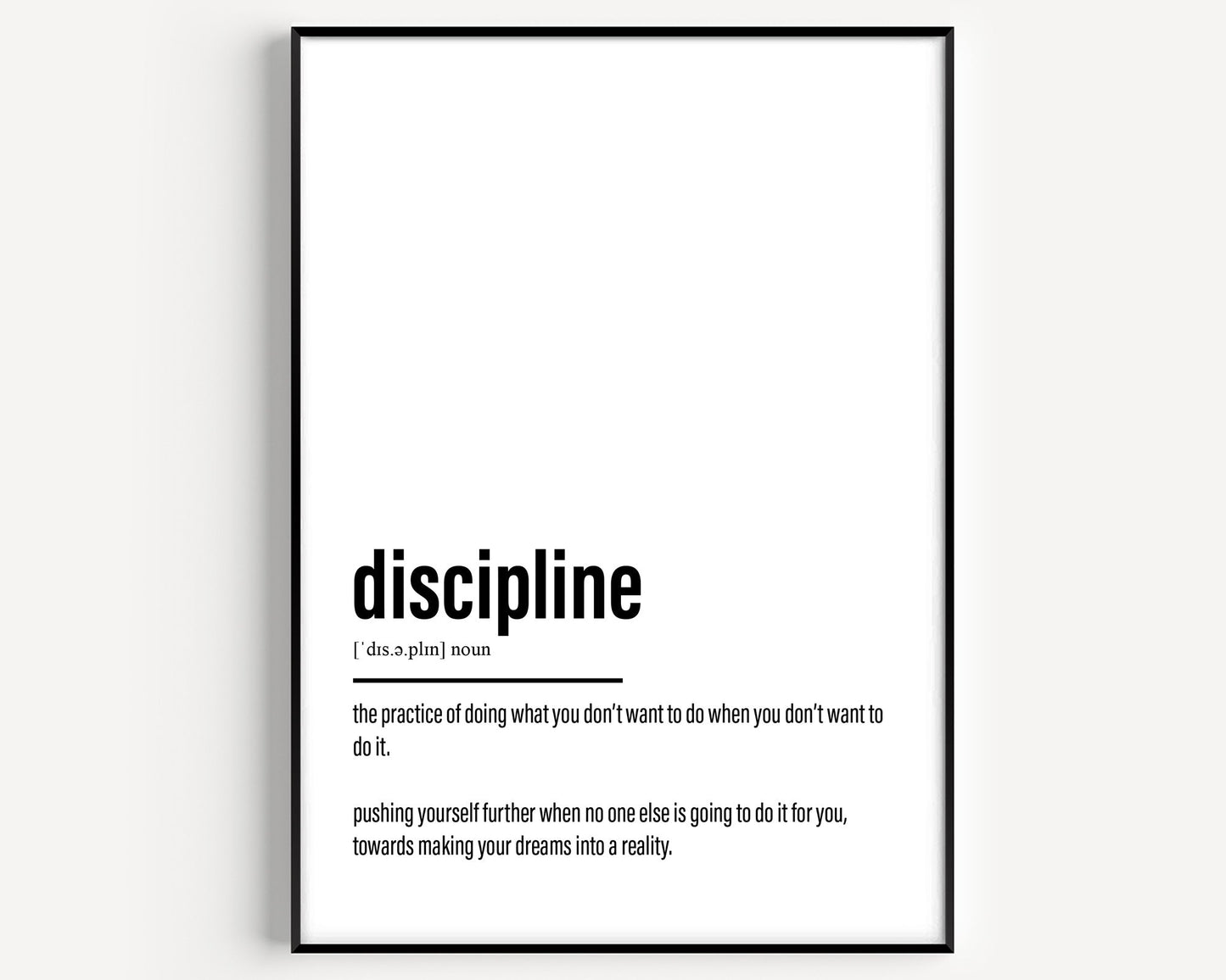 Discipline Definition Print - Magic Posters