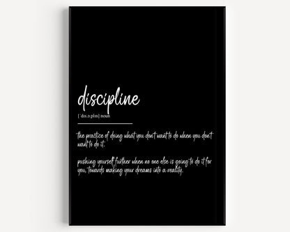 Discipline Definition Print - Magic Posters