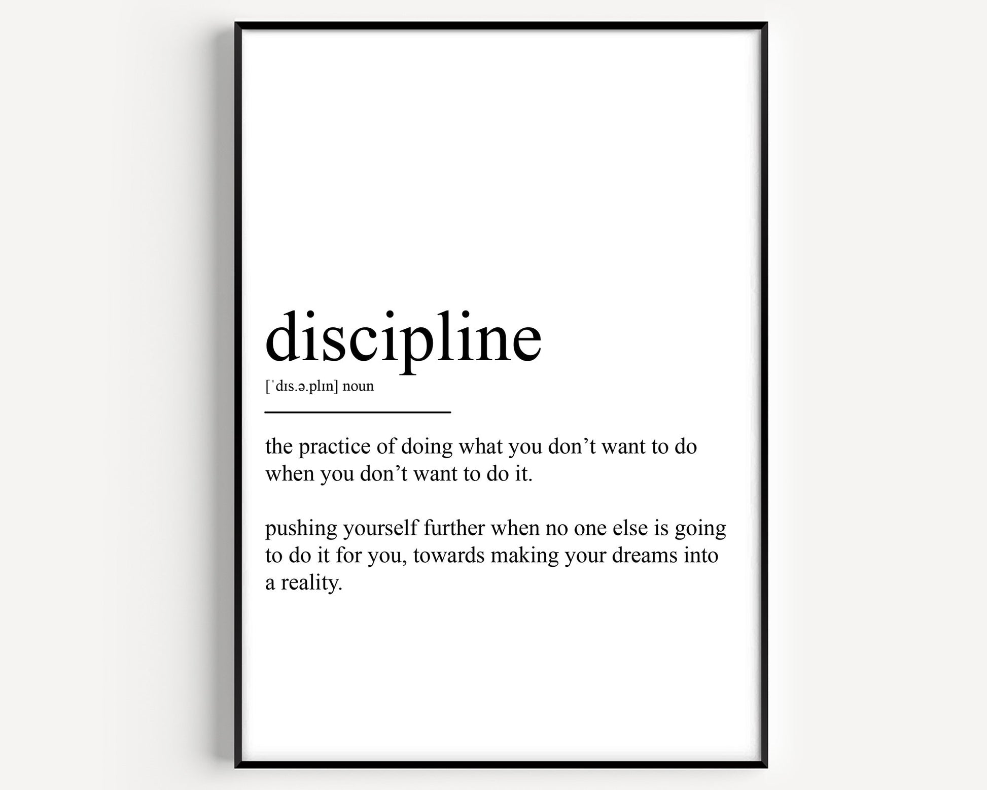 Discipline Definition Print - Magic Posters