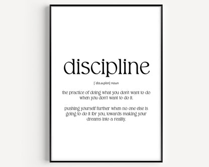 Discipline Definition Print - Magic Posters