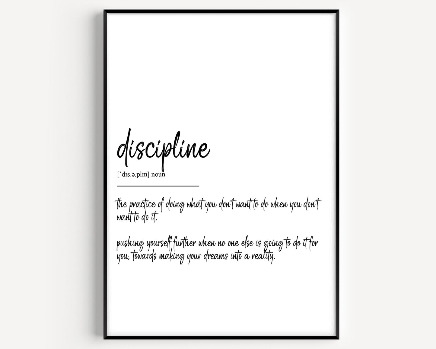 Discipline Definition Print - Magic Posters