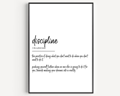 Discipline Definition Print - Magic Posters