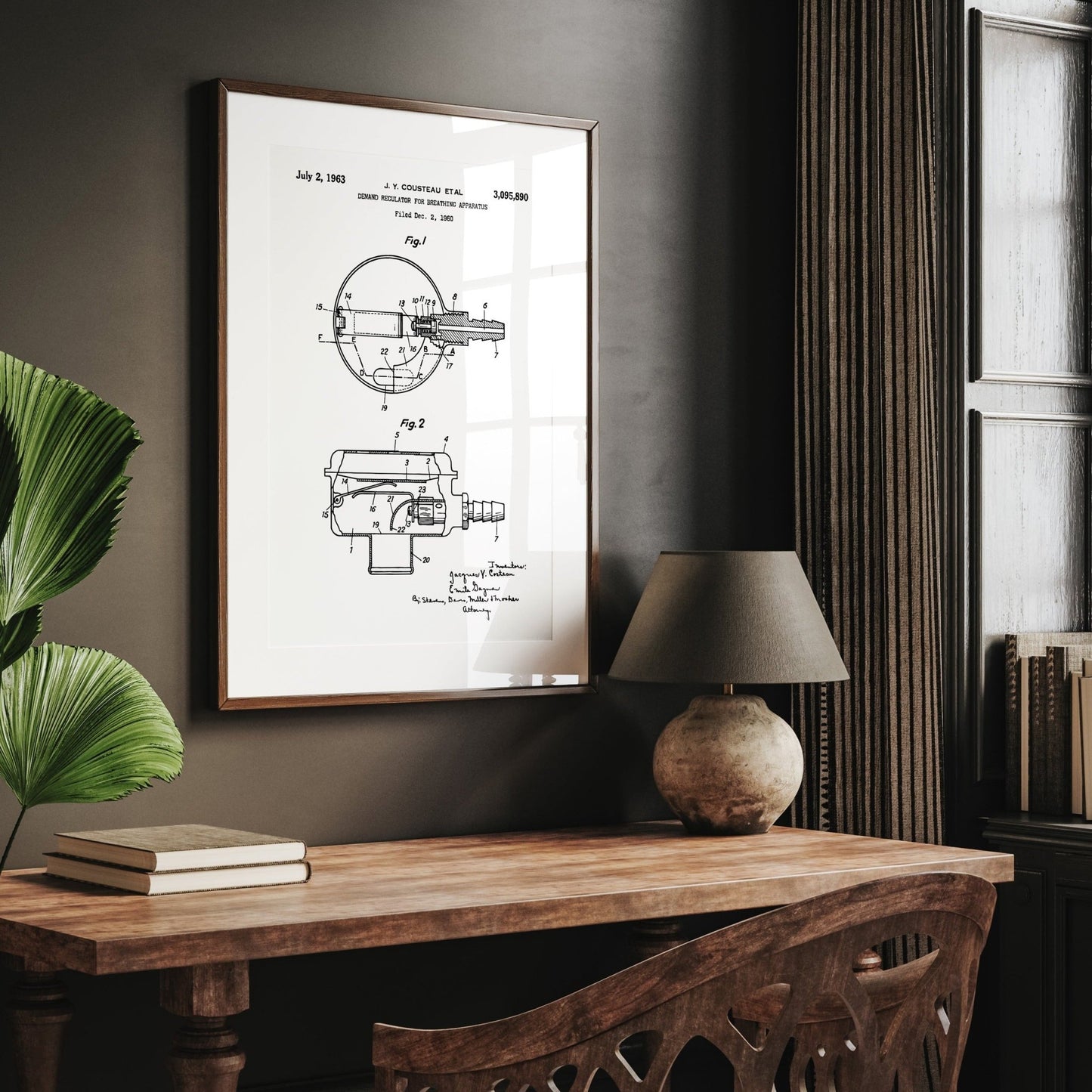 Diving Regulator 1963 Patent Print - Magic Posters