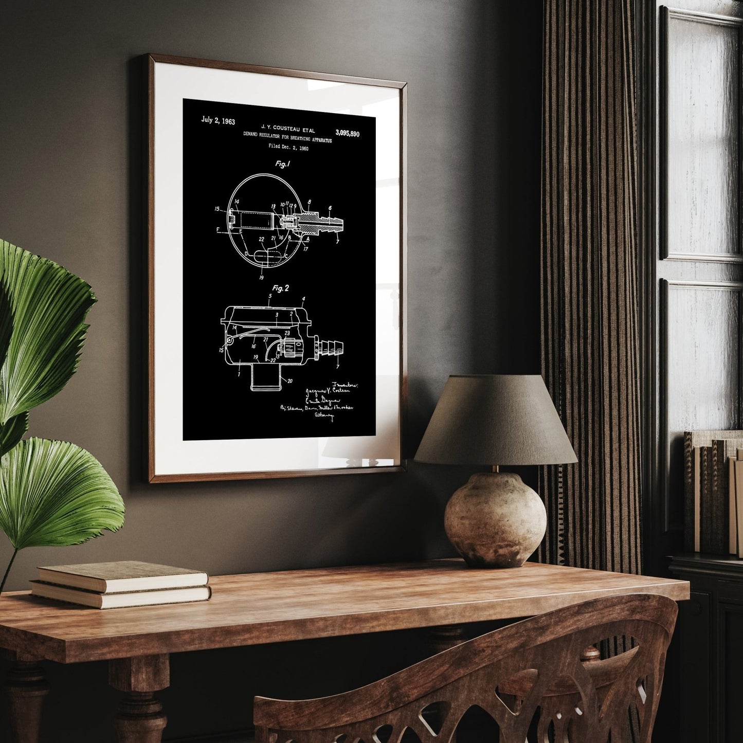 Diving Regulator 1963 Patent Print - Magic Posters