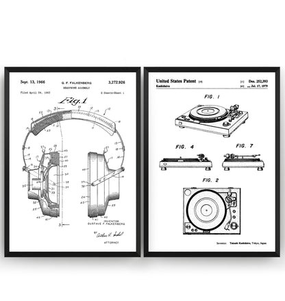 DJ Audio Set Of 2 Patent Prints - Magic Posters