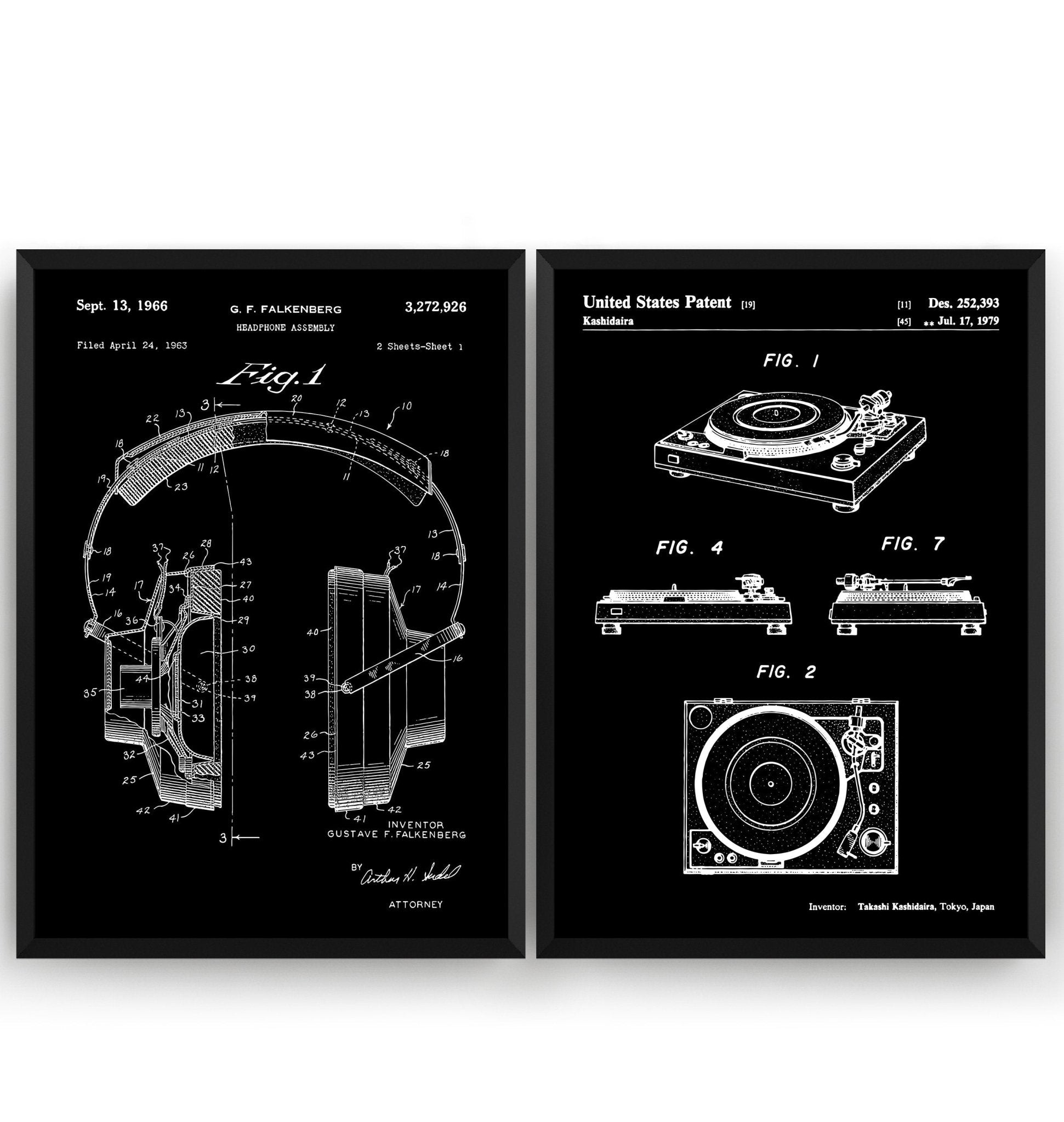 DJ Audio Set Of 2 Patent Prints - Magic Posters