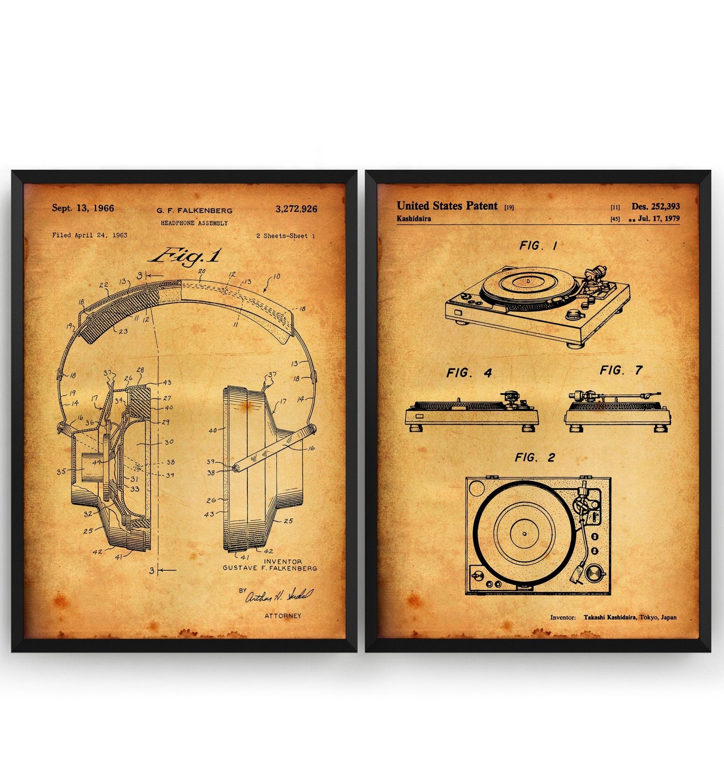 DJ Audio Set Of 2 Patent Prints - Magic Posters