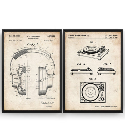 DJ Audio Set Of 2 Patent Prints - Magic Posters