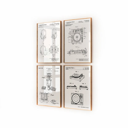 DJ Set Of 4 Patent Prints - Magic Posters