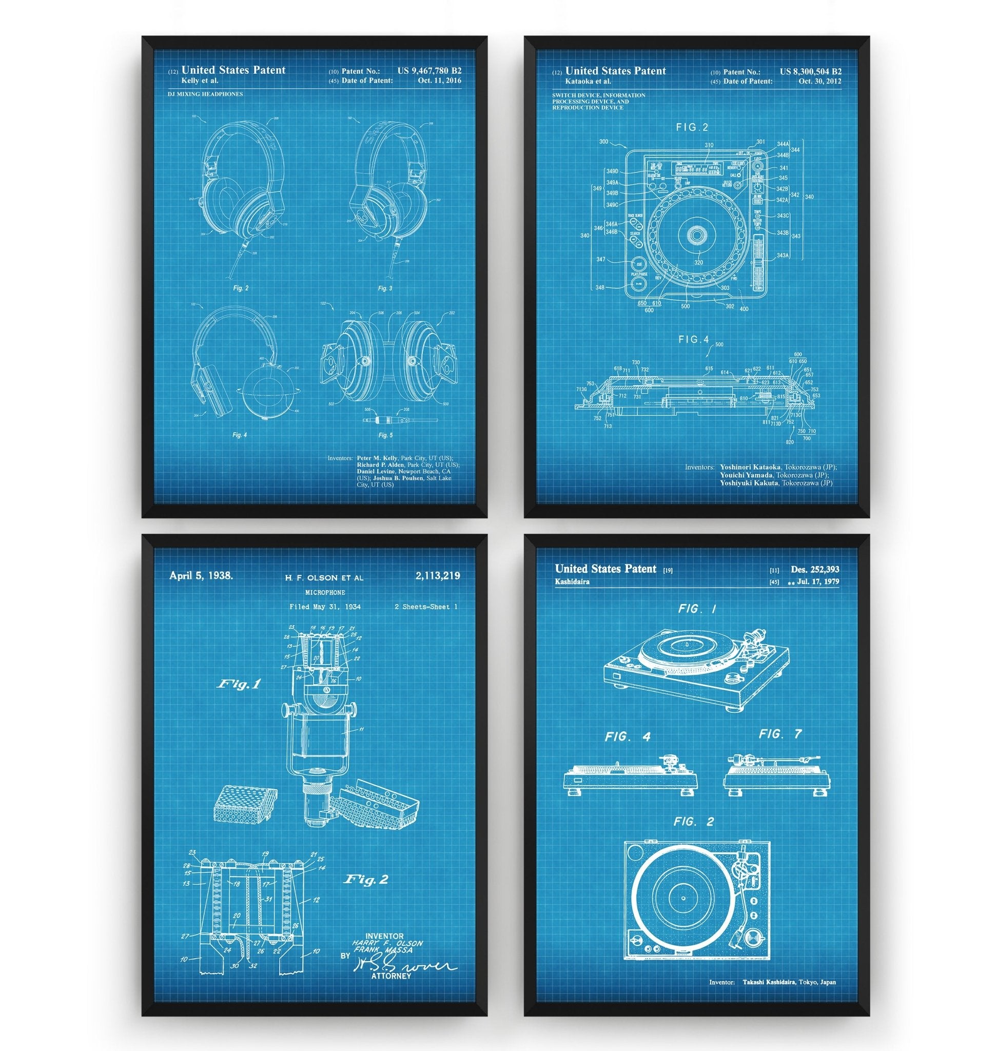 DJ Set Of 4 Patent Prints - Magic Posters