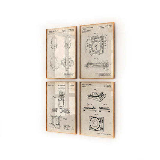 DJ Set Of 4 Patent Prints - Magic Posters