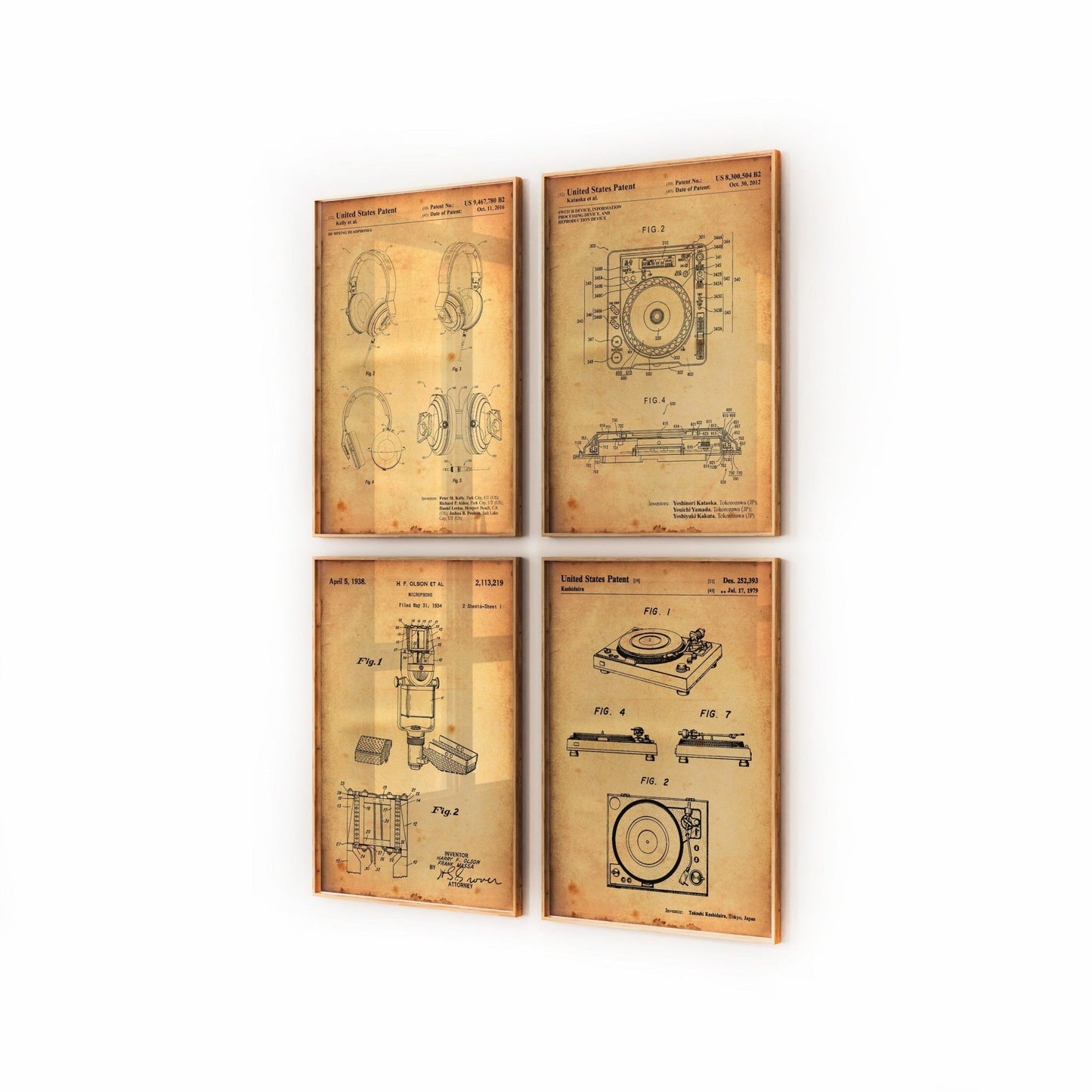 DJ Set Of 4 Patent Prints - Magic Posters