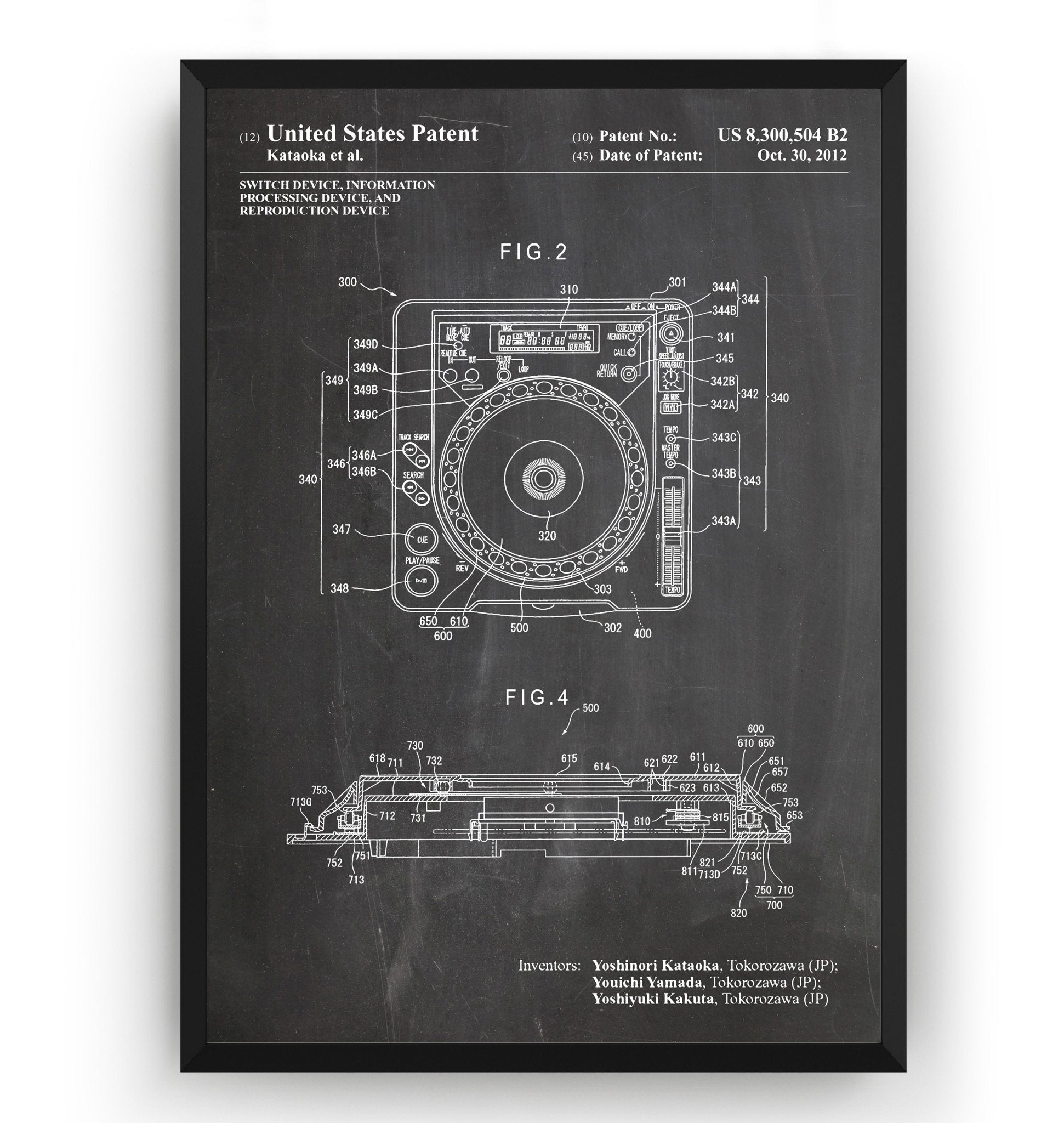 DJ Switch Device 2012 Patent Print - Magic Posters