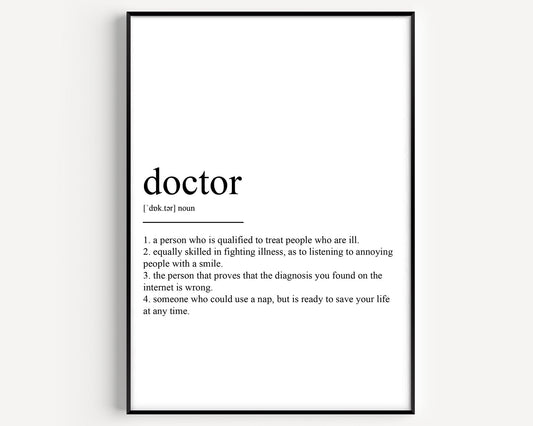 Doctor Definition Print V2 - Magic Posters