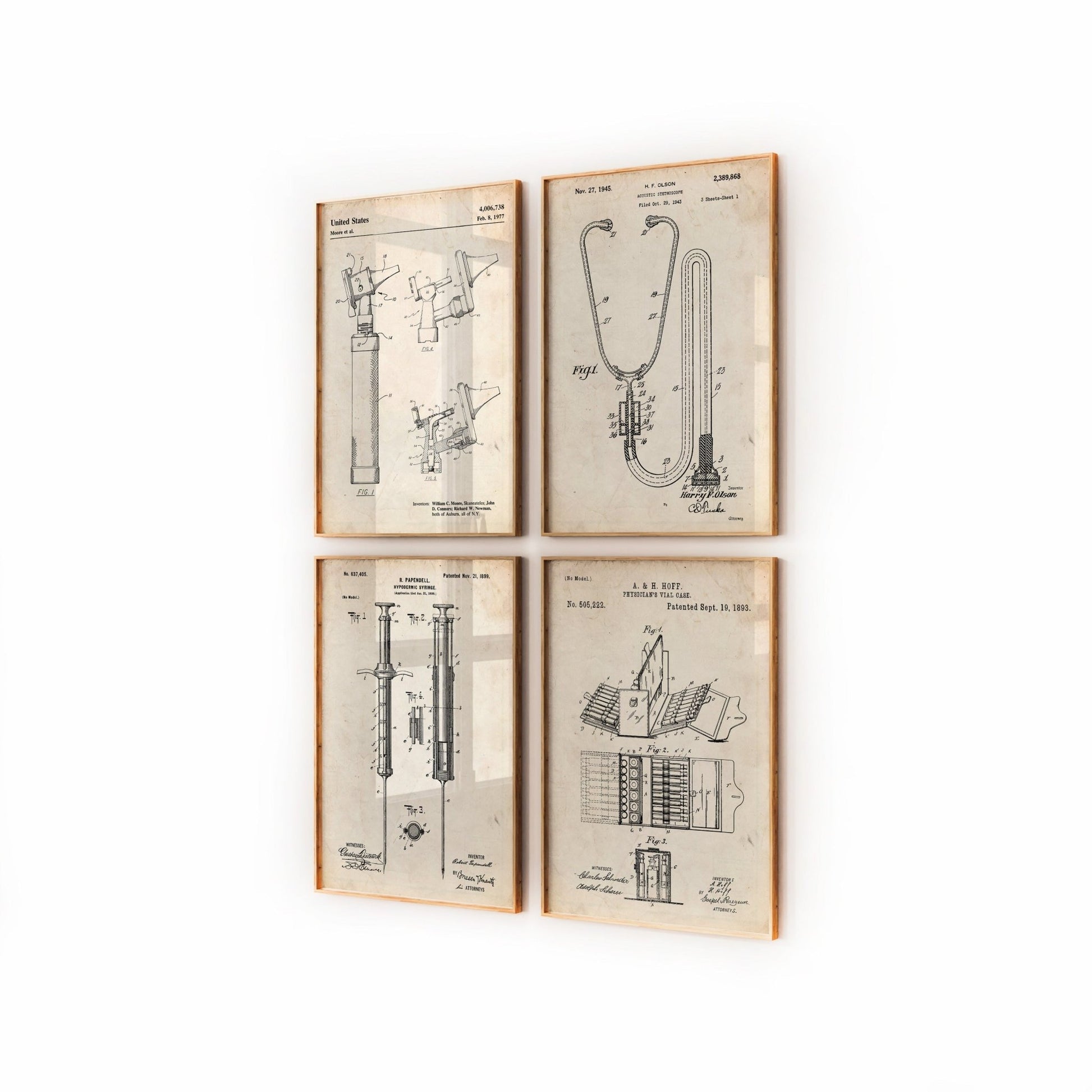 Doctors Medical Set Of 4 Patent Prints - Magic Posters