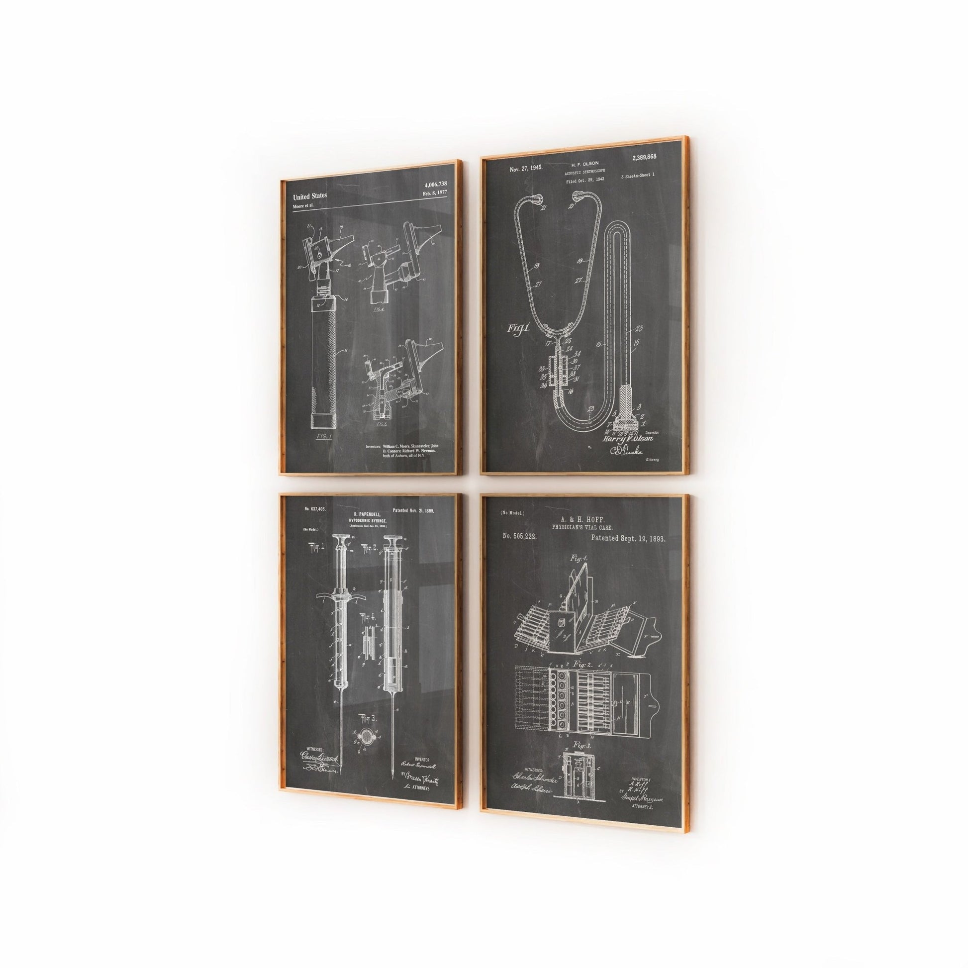 Doctors Medical Set Of 4 Patent Prints - Magic Posters