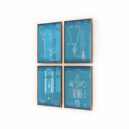 Doctors Medical Set Of 4 Patent Prints - Magic Posters