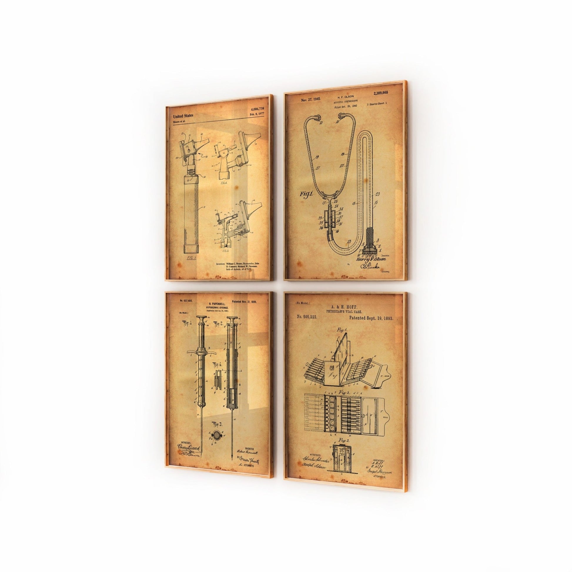 Doctors Medical Set Of 4 Patent Prints - Magic Posters