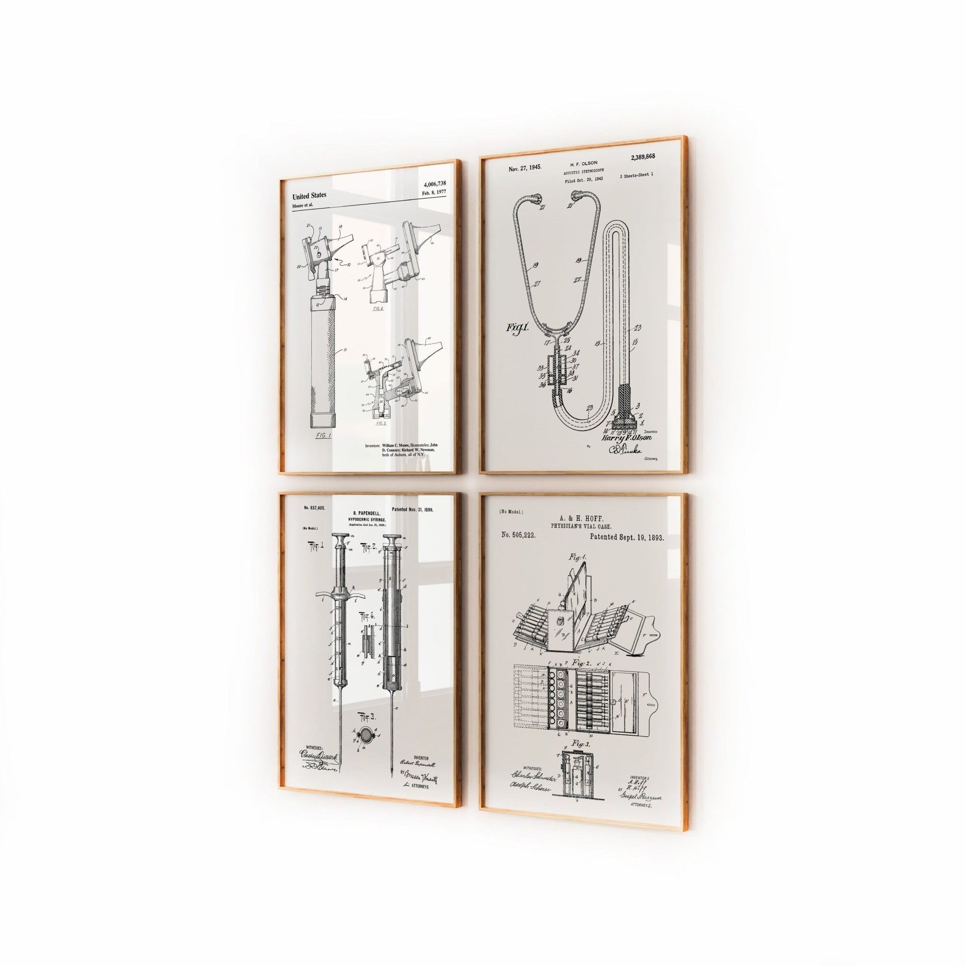 Doctors Medical Set Of 4 Patent Prints - Magic Posters