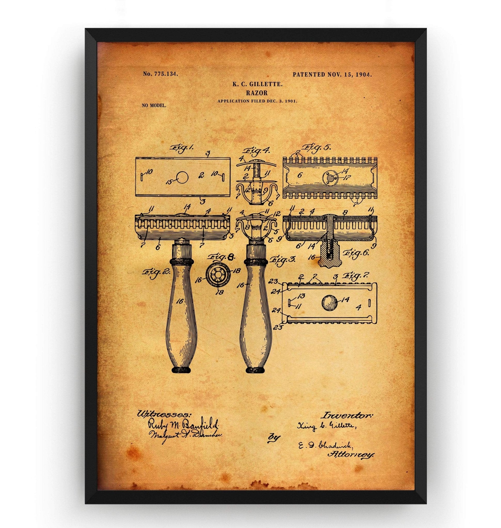 Double Edge Razor Patent Print - Magic Posters