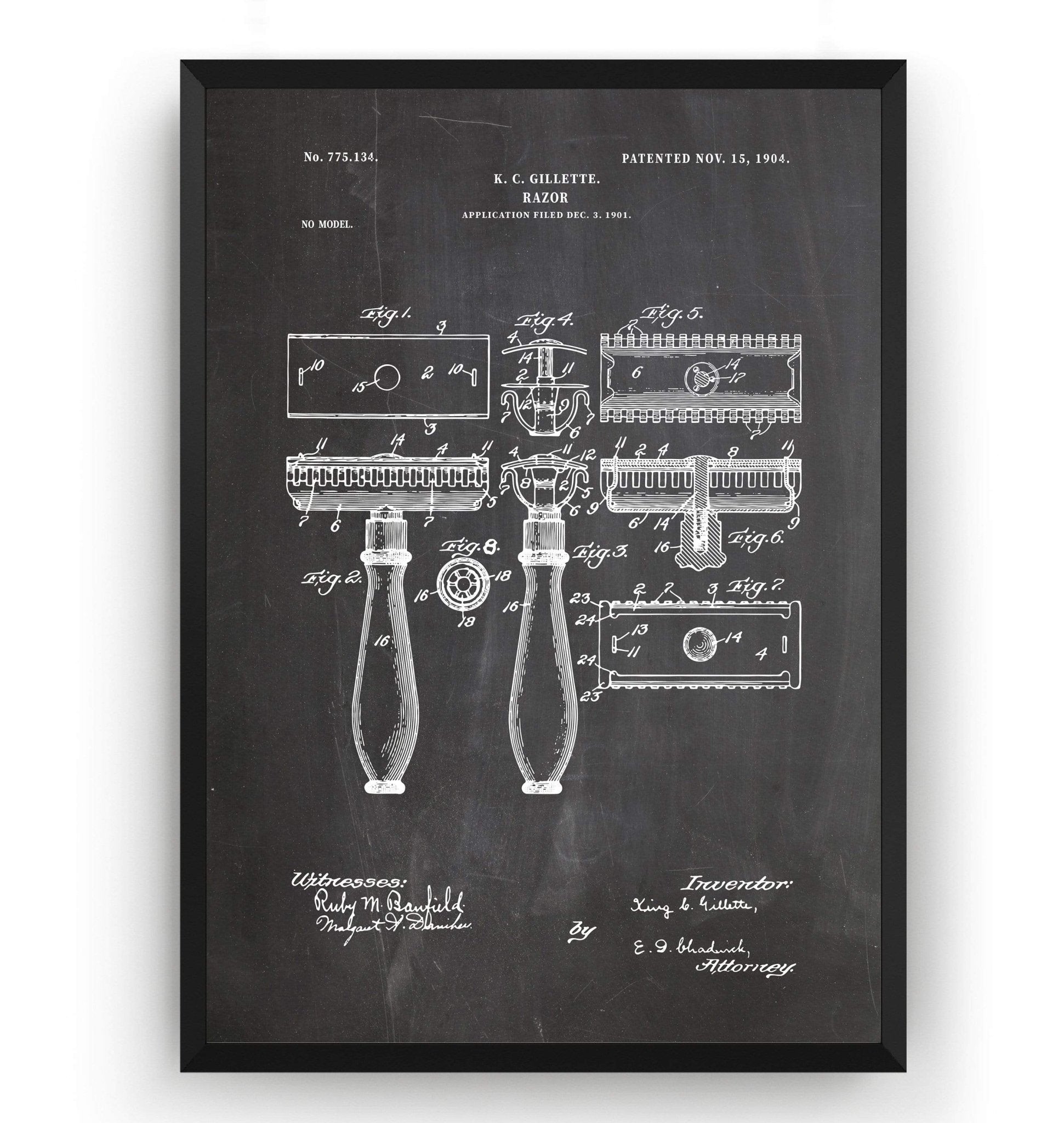 Double Edge Razor Patent Print - Magic Posters