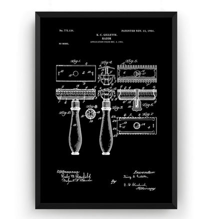 Double Edge Razor Patent Print - Magic Posters