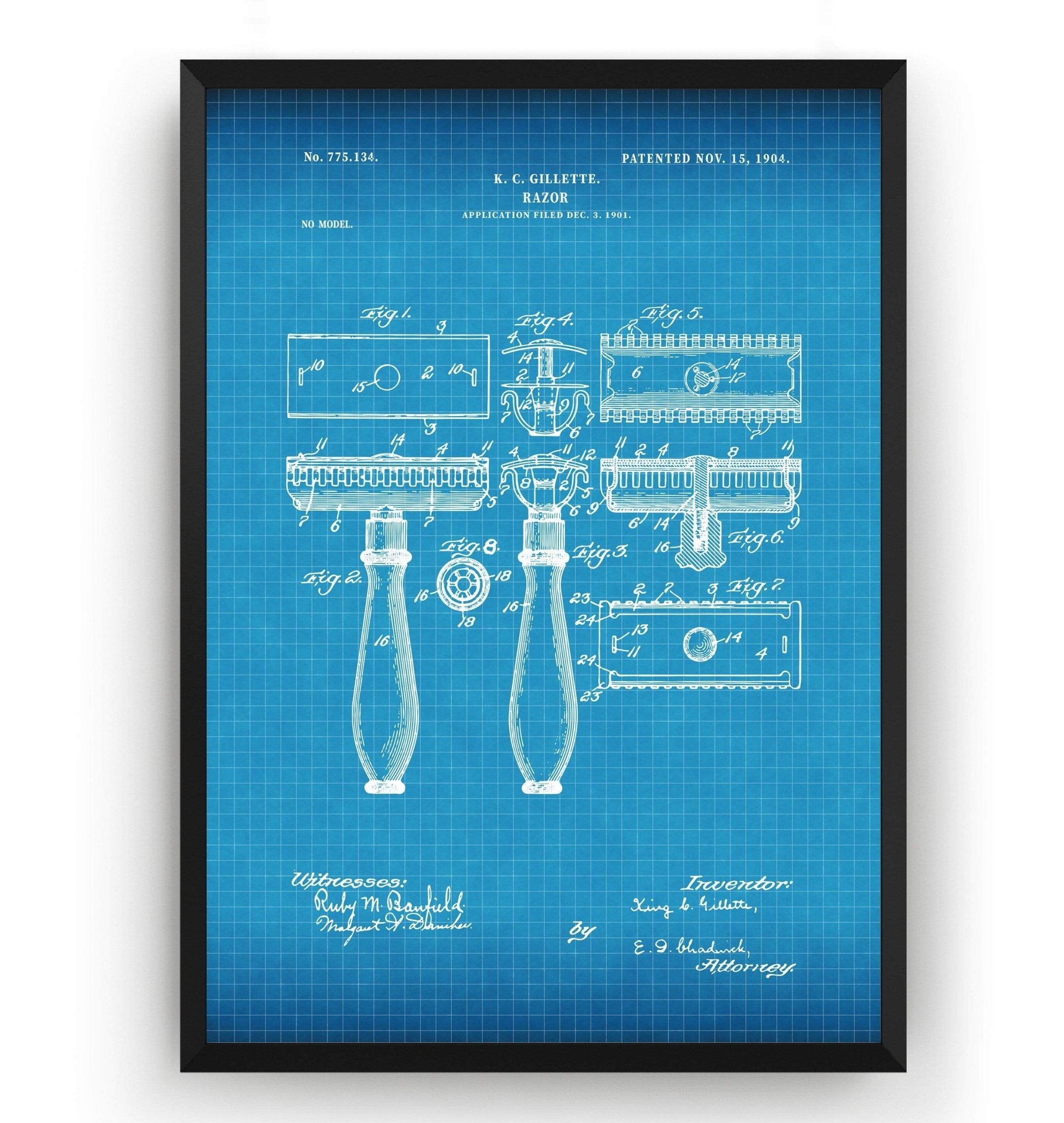 Double Edge Razor Patent Print - Magic Posters