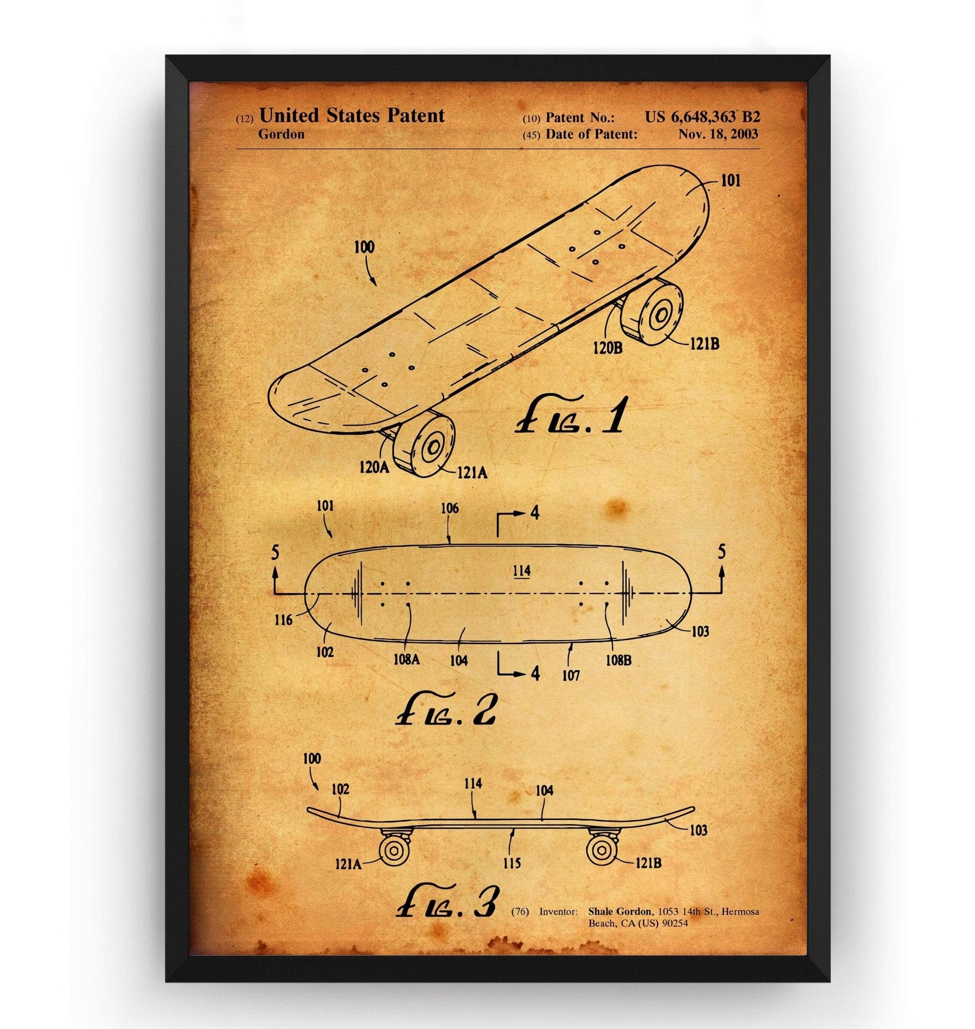 Double Kick Skateboard Patent Print - Magic Posters