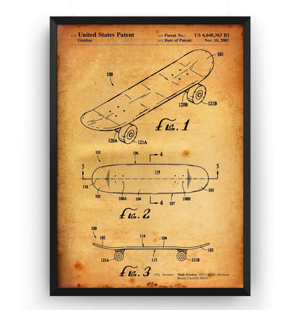 Double Kick Skateboard Patent Print - Magic Posters