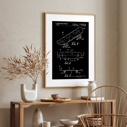 Double Kick Skateboard Patent Print - Magic Posters