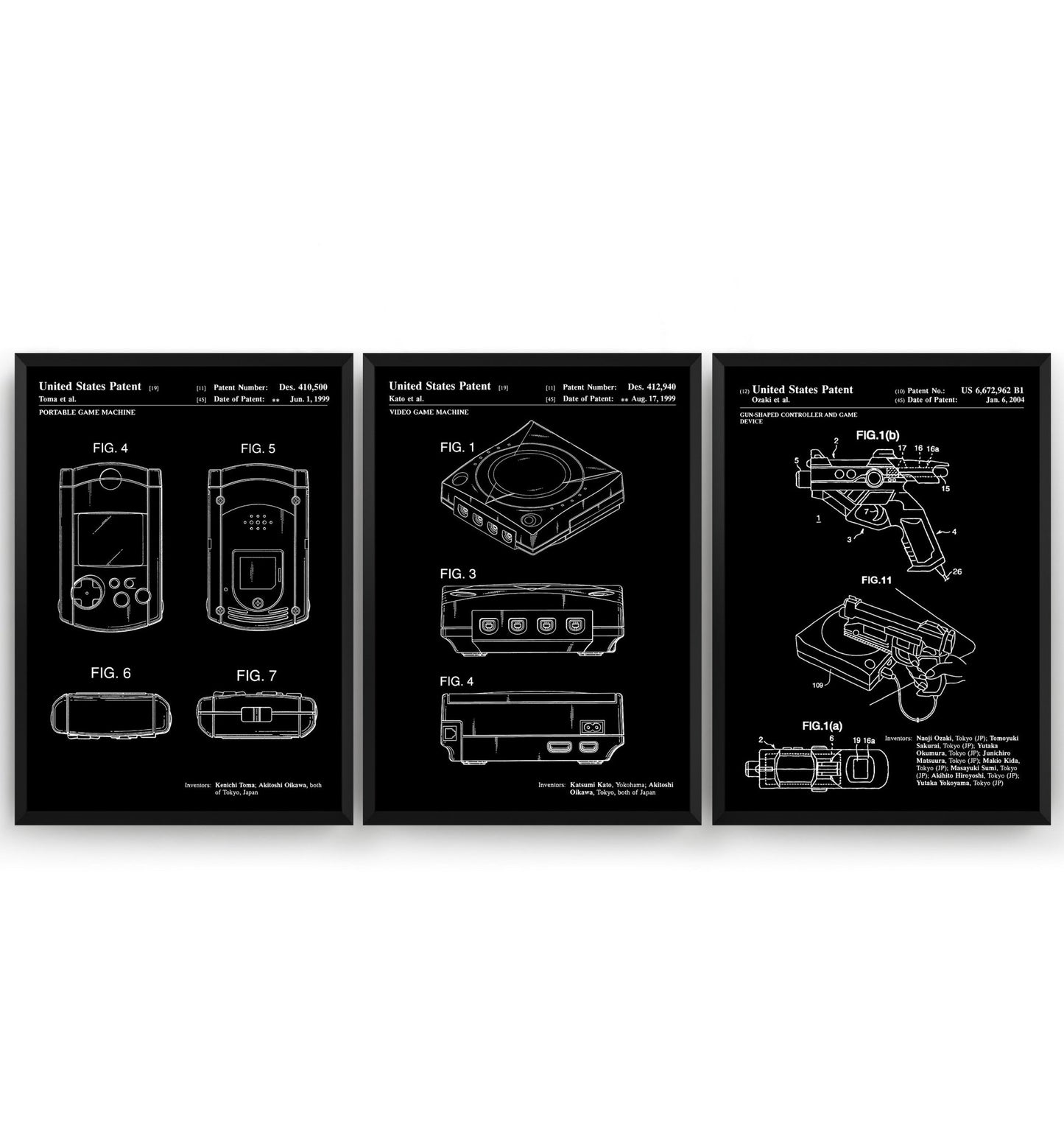 Dreamcast Set Of 3 Patent Prints - Magic Posters