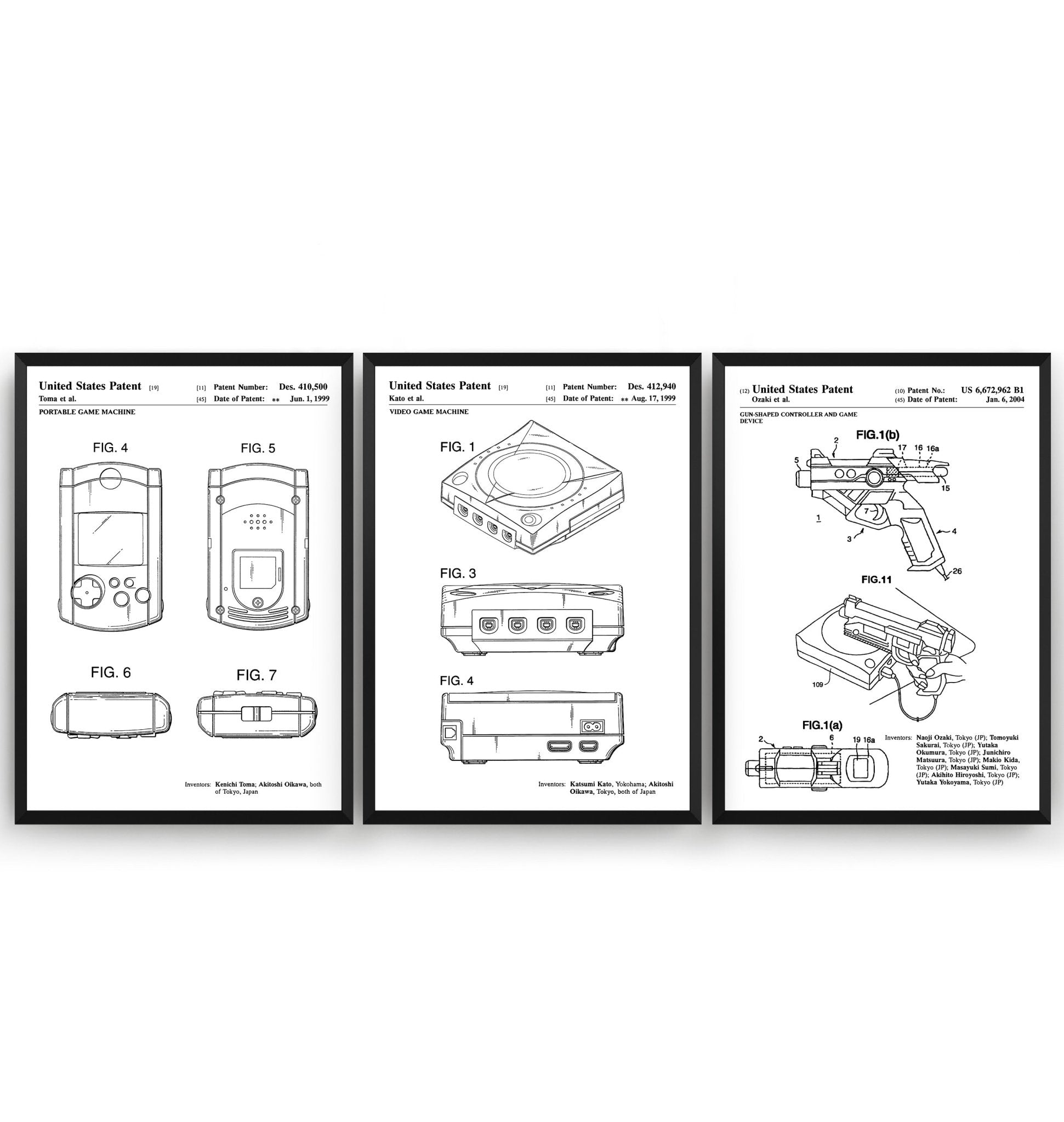 Dreamcast Set Of 3 Patent Prints - Magic Posters