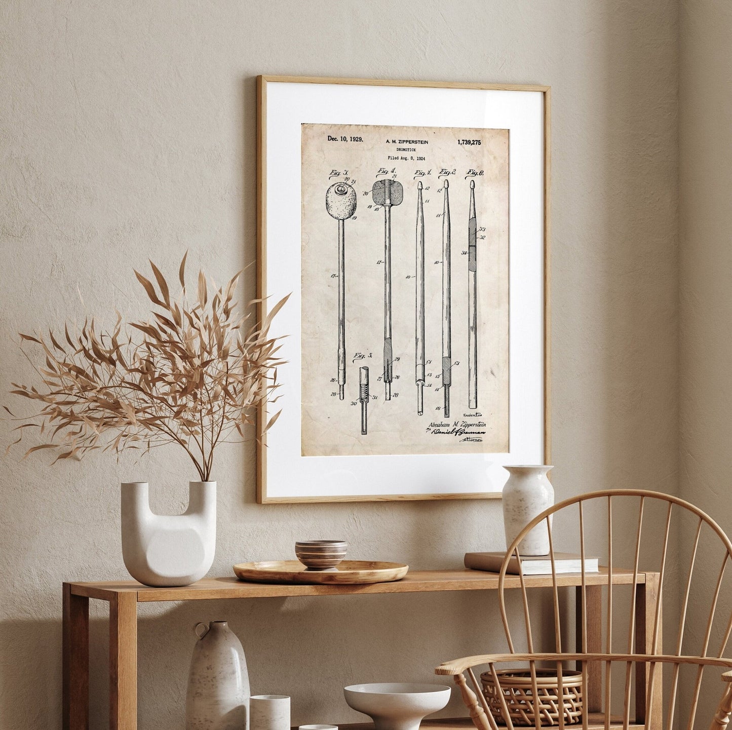 Drum Sticks 1929 Patent Print - Magic Posters