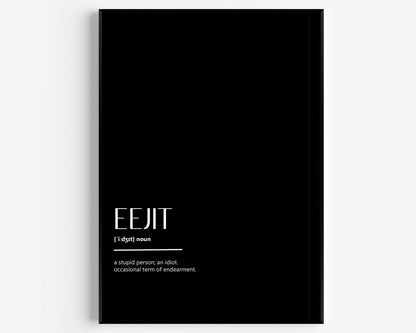 Eejit Definition Print - Magic Posters