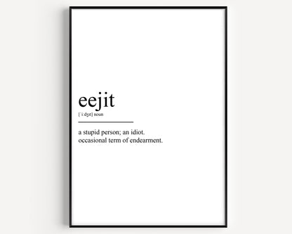 Eejit Definition Print - Magic Posters