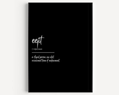 Eejit Definition Print - Magic Posters