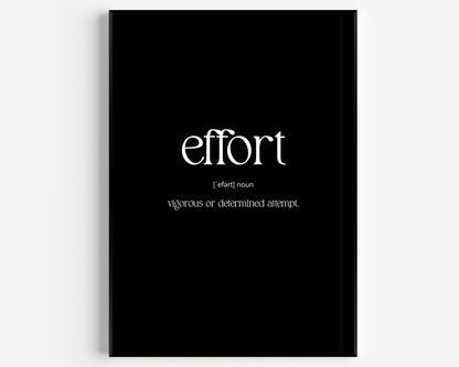 Effort Definition Print - Magic Posters