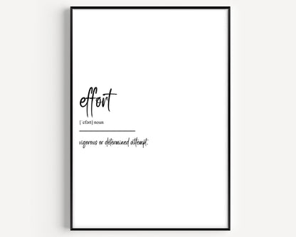 Effort Definition Print - Magic Posters