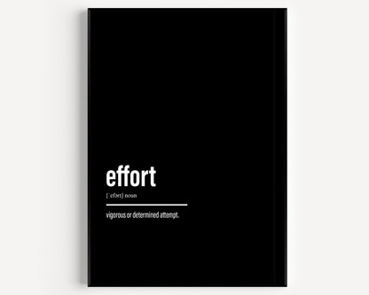 Effort Definition Print - Magic Posters