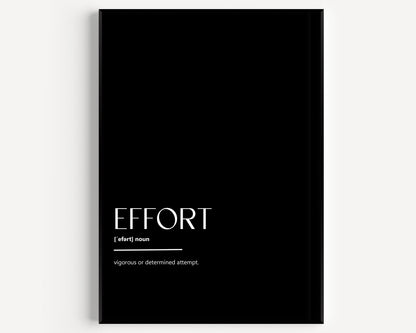 Effort Definition Print - Magic Posters