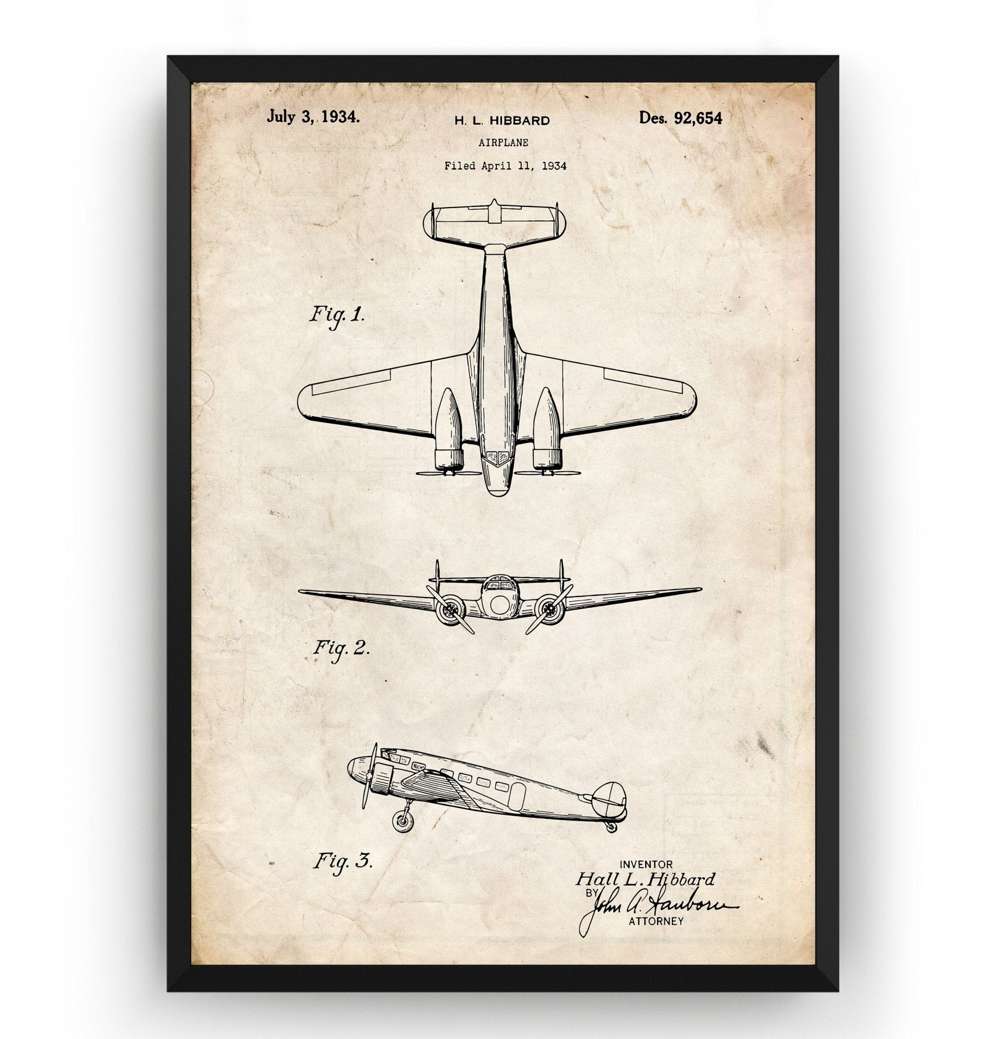 Electra Airplane Patent Print - Magic Posters