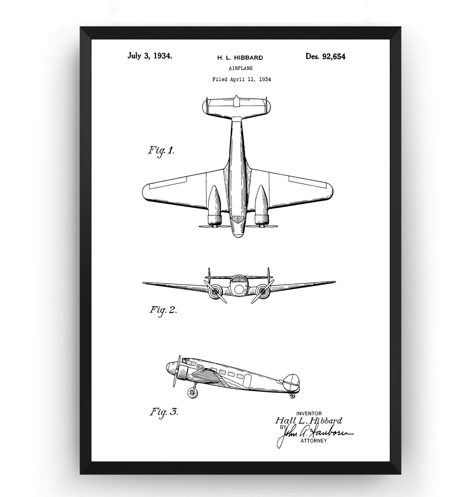 Electra Airplane Patent Print - Magic Posters