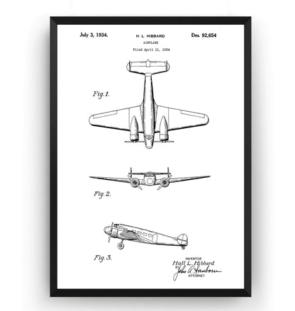 Electra Airplane Patent Print - Magic Posters