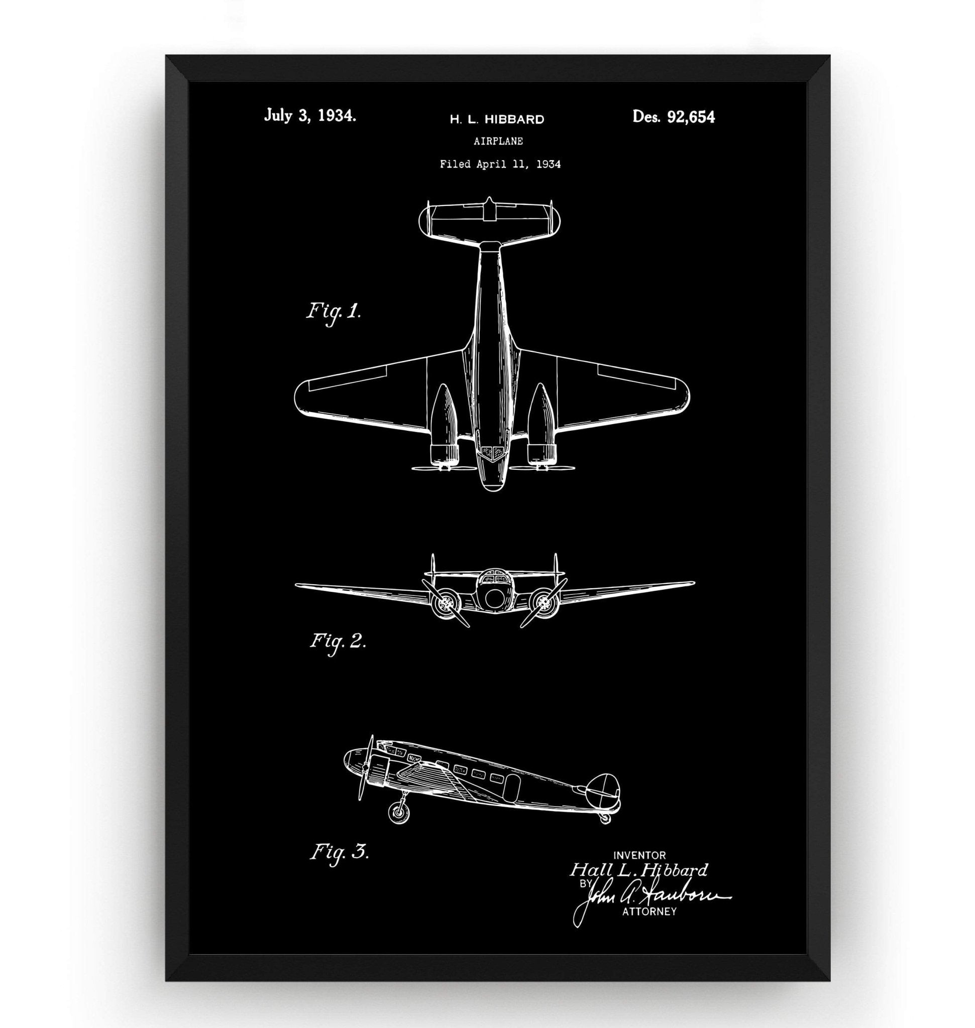 Electra Airplane Patent Print - Magic Posters