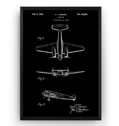 Electra Airplane Patent Print - Magic Posters