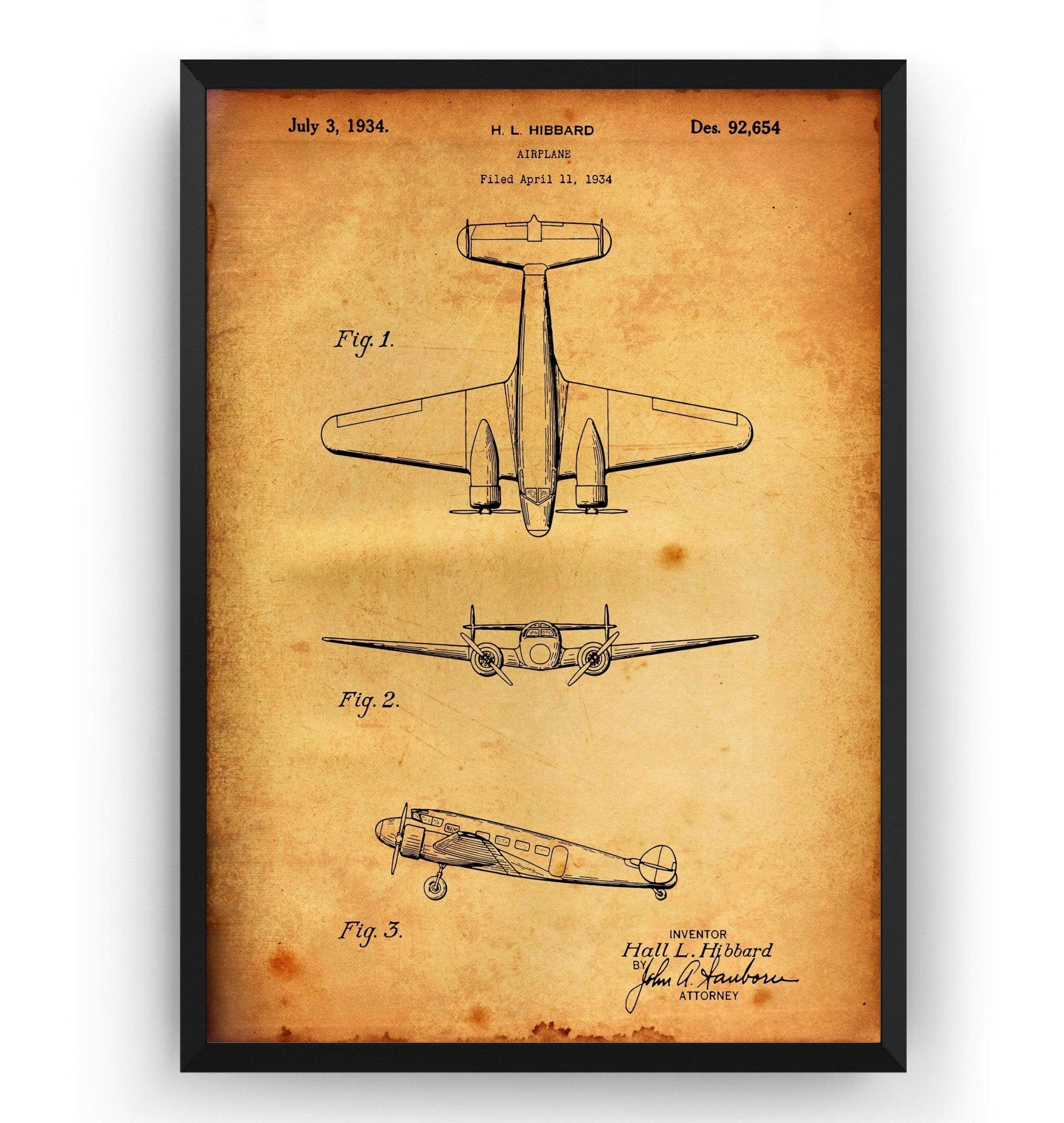 Electra Airplane Patent Print - Magic Posters